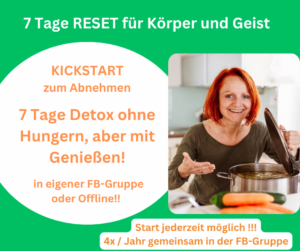 Deckbild zum 7 Tage Reset und Detox: Kickstart zum Abnehmen, Detox ohne Hungern aber mit Genießen